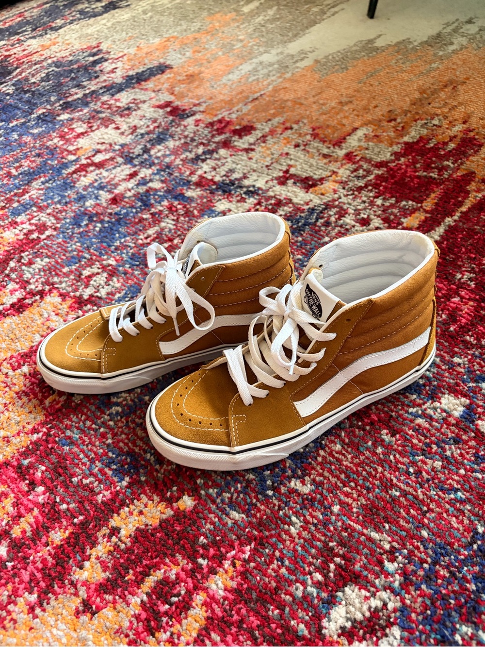 Vans Sk8-Hi Gold and White High-Top Sneakers